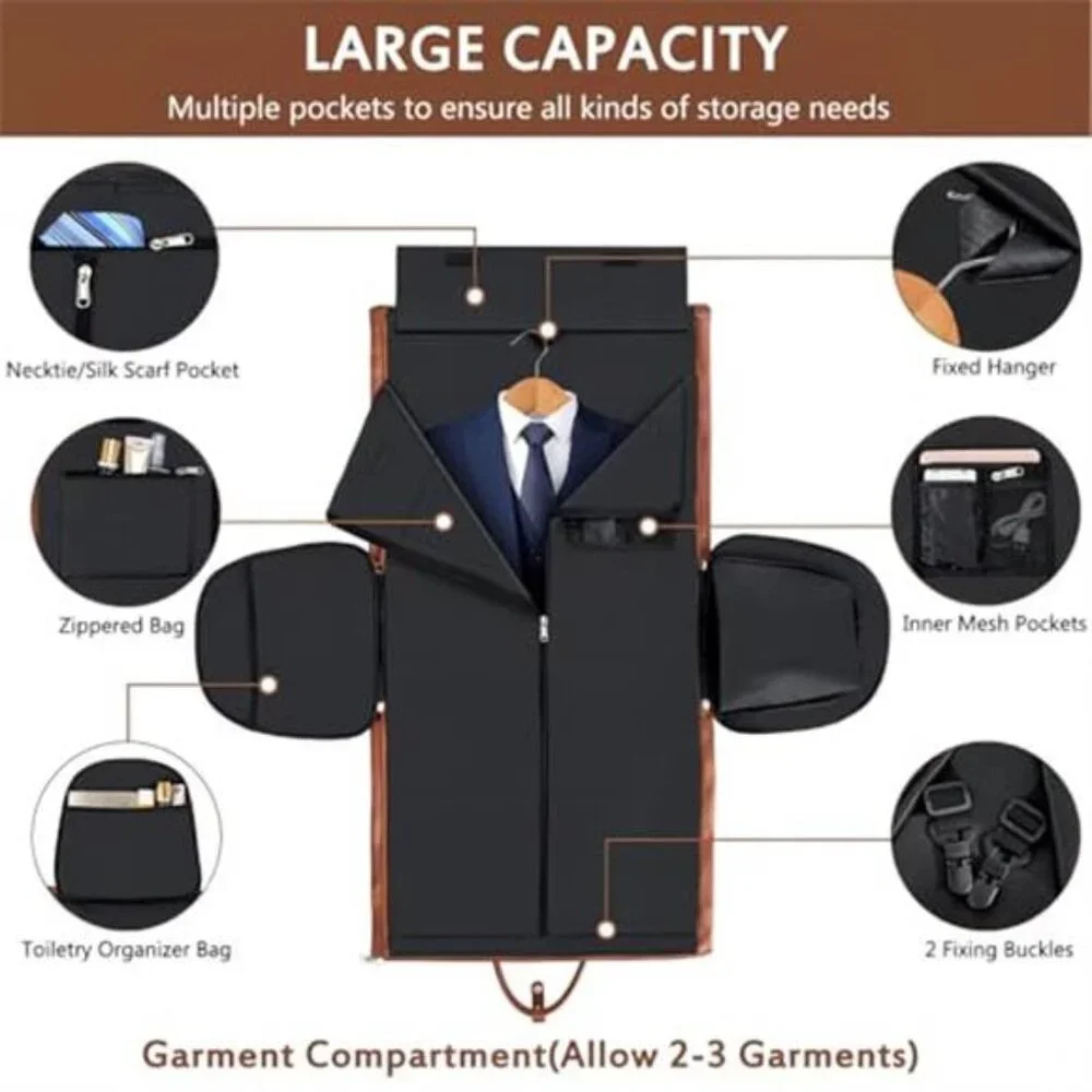 Men's 3Pcs Garment Duffel Bag Convertible Suitcase Bag